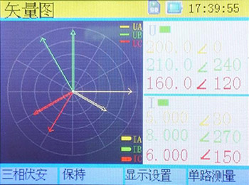 无线继电保护矢量分析仪的矢量图界面图 无线继电保护矢量分析仪的矢量图界面图